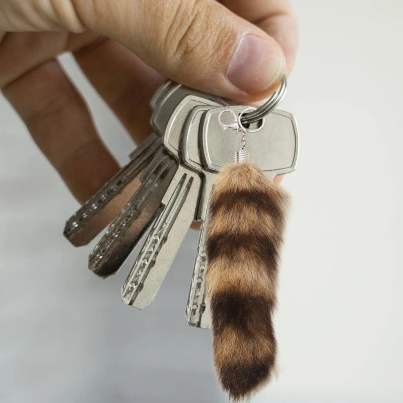 for Key Ring Raccoon Coat Tails Chain Keychain Keyring Gift New Tails Key Ring Chain Creative Rings for Men