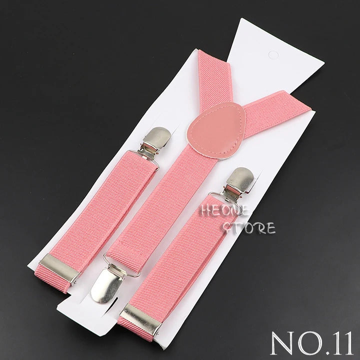 New Candy Color Adjustable Suspenders Elastic Leather Y-Back Braces Straps For Men Women Kids Pants Shirt Girl Skirt Accessories