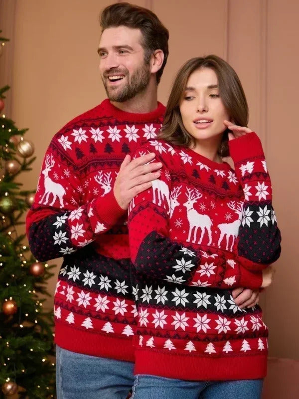 2024 New Women Men Kids Christmas Sweaters Casual Soft Jumpers Warm Thicken Matching Outfits Pullover Knitwear Xmas Family Look