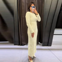 Elegant Solid Sequined Dress Women Detachable Sleeve Cover Glitter Party Dresses Female 2024 Fashion Shining Evening Robe Lady