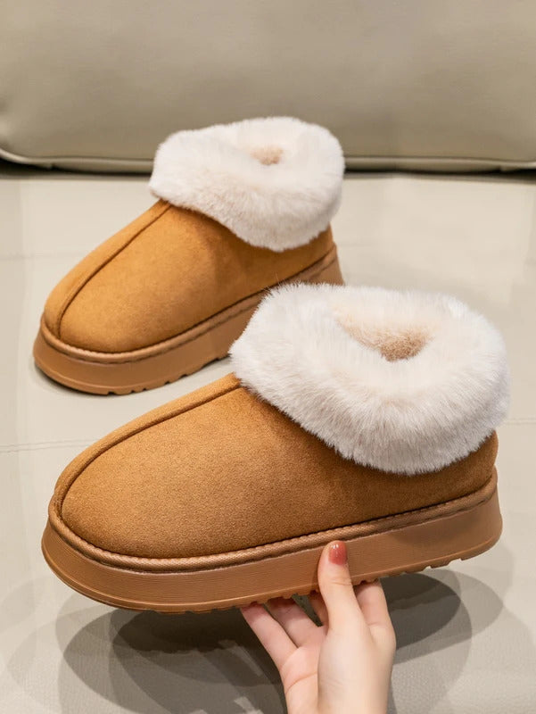 2024 High Quality of  Women's Fashion Snow Boots Fluffy Plush Faux Fur Soft Slippers Winter Indoor Comfortable Home men's Shoes