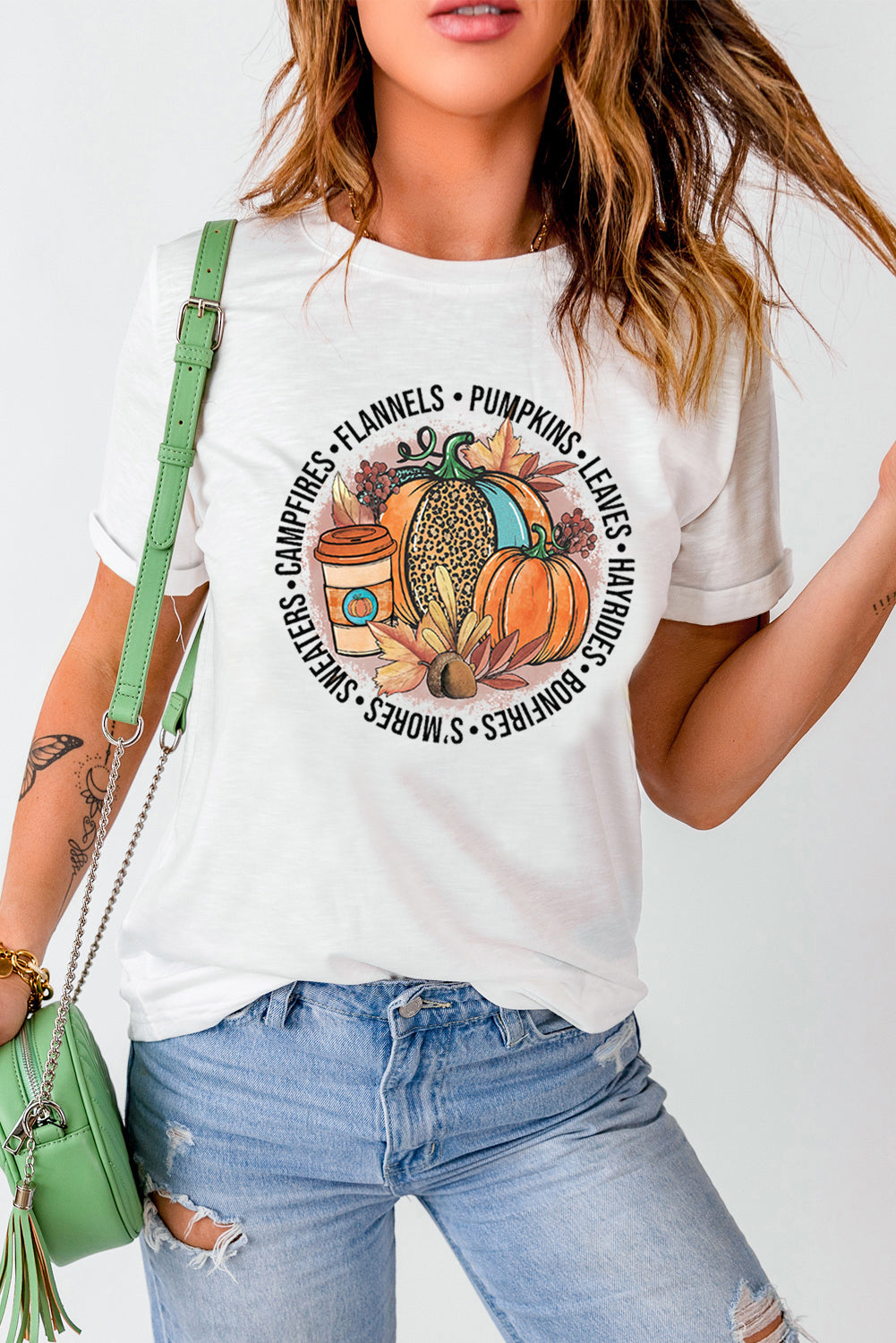 White Pumpkin Spice Season Graphic Tee