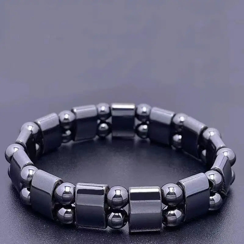 Classical Hematite Energy Beaded Elastic Magnetic Therapy Health Care Loss Weight Bracelets Slimming Health Care for Men Women