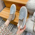 Luxury Sheep Fur Lined Loafers Women Lambswool Shoes Ladies Winter Slip On Furry Flats Cotton Wool Mocasine Femme Barefoot Boots