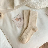 Women Wool Socks Warm Winter Thick Cashmere Fuzzy Casual Solid Color Comfortable Home Sock Soft Long Thermal High Quality