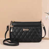 PU Leather Crossbody Bags Zipper New Fashion Shoulder Bag for Women Large Capacity Embroidery Thread Small Purse and Handbags