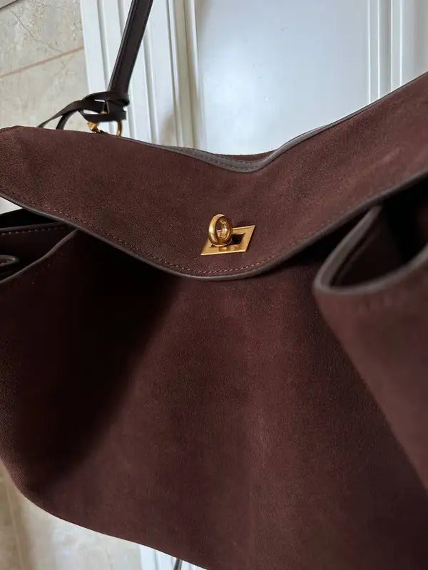 Luxury Brand Rodeo Women Bags Genuine Leather Brown Suede Women Totes Gold Buckle Women Shoulder Bags Fashion Women Handbags