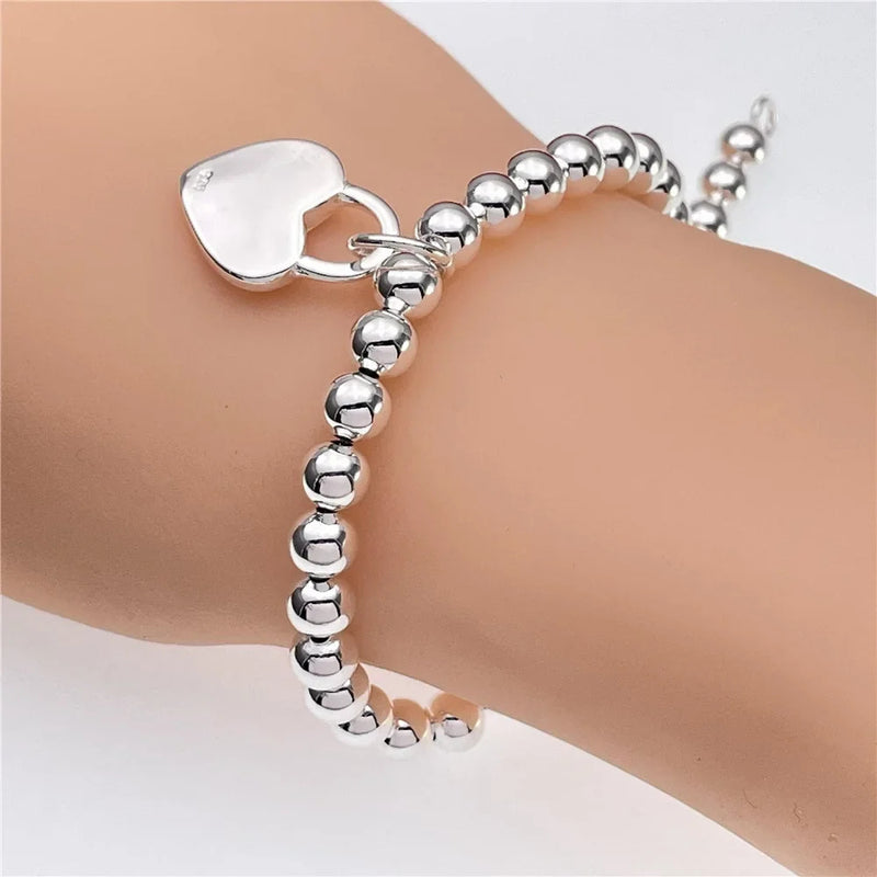 Hot 925 Sterling Silver Cute Buckle Side Chain Solid Bracelet for Women Men Charm Party Gift Wedding Fashion Jewelry