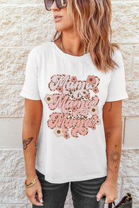 White Mama Flower Leopard Graphic Tee