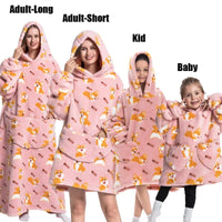 Winter Hoodies Sweatshirt Women Men Pullover Fleece Giant TV Oversized Blanket with Sleeves Adult Halloween Pumpkin Clothing