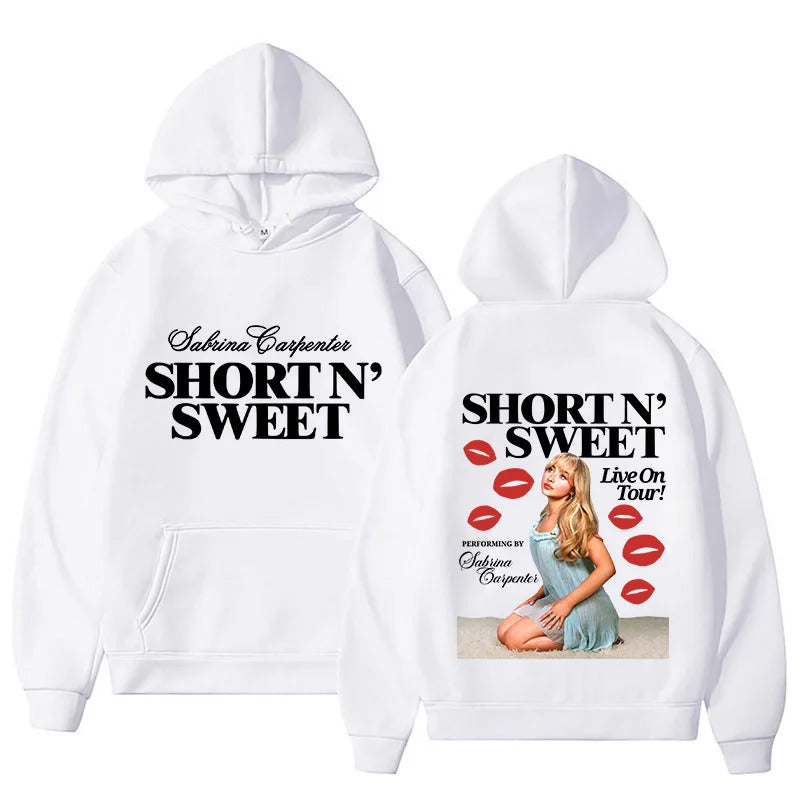 Sabrina Carpenter Short N Sweet Live on Tour 2024 Hoodie Fashion Unisex Harajuku Hip Hop Hoodies Autumn Winter Vintage Pullovers