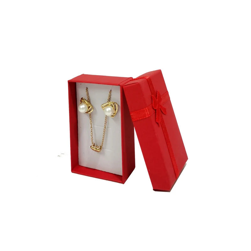 12 pcs High Quality Paper Ring Necklace Set Jewelry Necklace Earrings Rectangular Package Gift Box 5*8*2.5cm