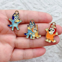 10pcs Cartoon Anime Dog Charm for Jewelry Making Enamel Necklace Bracelet Phone Pendant Diy Accessories Alloy Metal Gold Plated