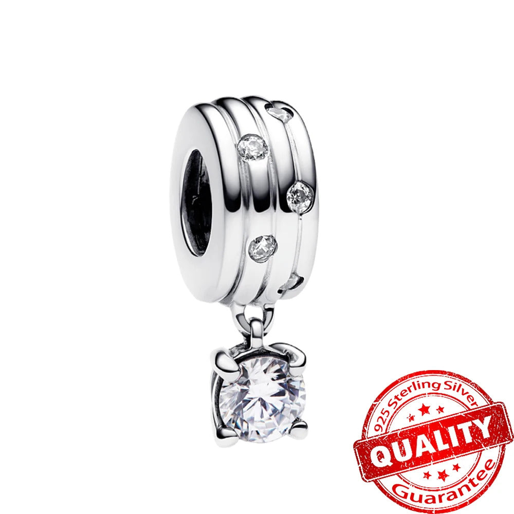 Sparkling 925 Sterling Silver Christmas Carousel & Santa Claus Charm Fit Original Bracelet Women Christmas Gift Jewelry Making