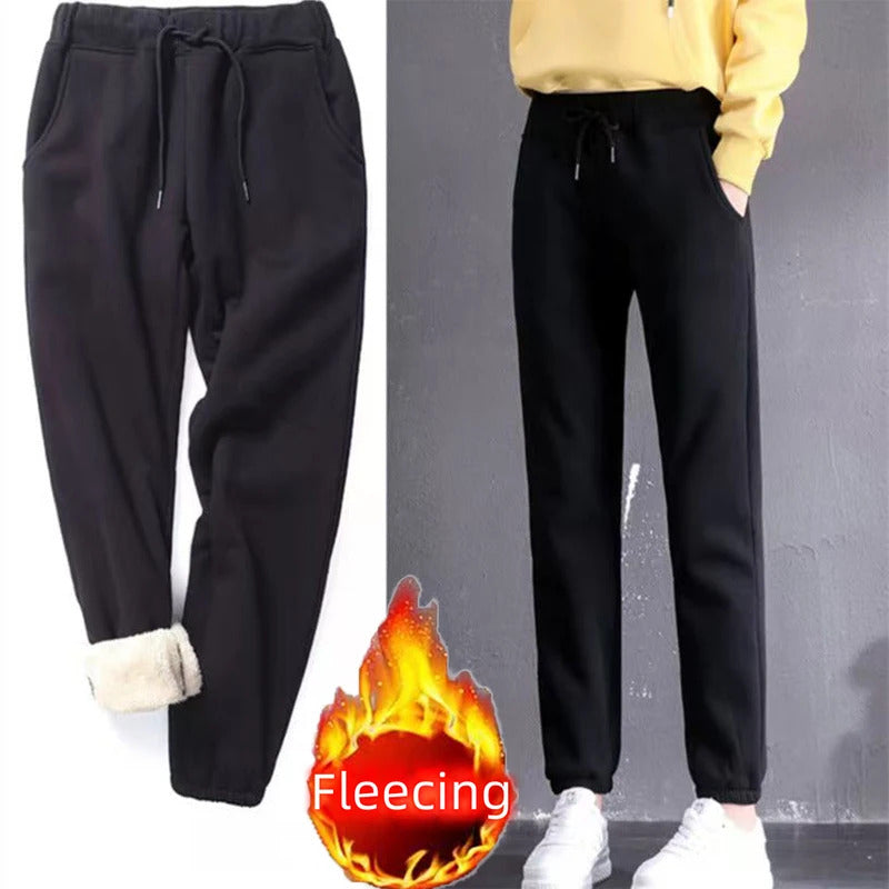 2024 New Women Clothing Warm Winter Thicken Trousers Casual Sport Fleece Legging Fashion Thick Pants Basic All Match Y2K Sweet