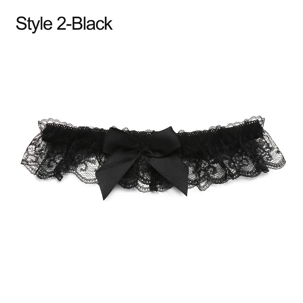 Heart/Wings/Bowknot Fashion Garter Belt Women PU Leather Lace Elastic Leg Ring Leg Garter Straps Thigh Harness Gothic Accessory