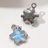 5pcs New Fashion Blue Moon Star Bow Heart Cloud Summer Cute Enamel Pendants Exquisite Pretty Style For Making Handmade DIY