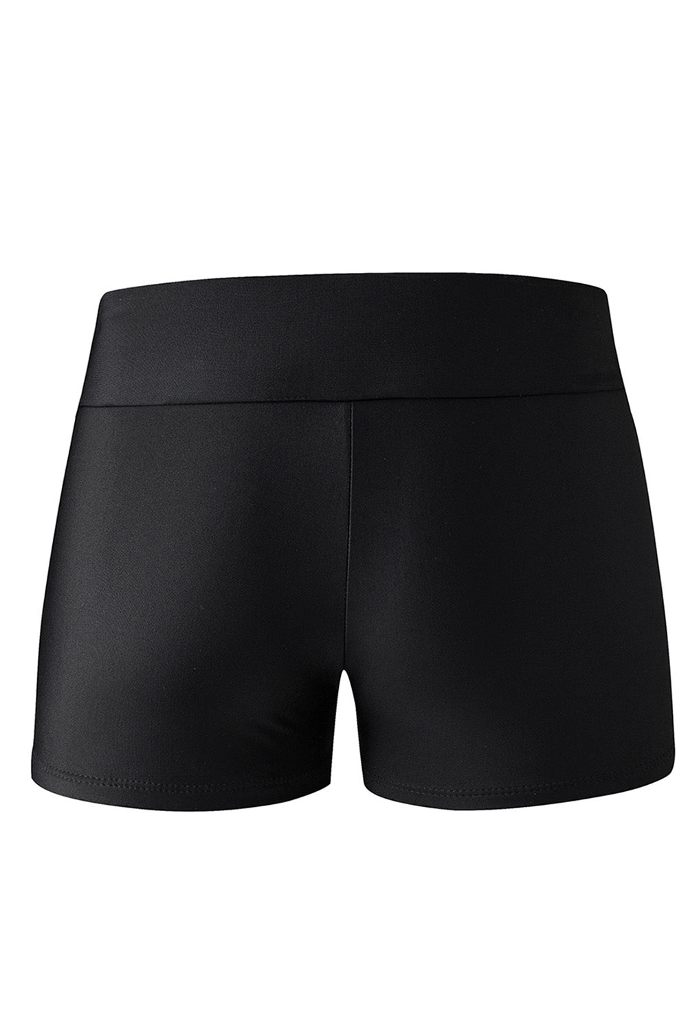 Black Solid Color High Waist Swim Bottom