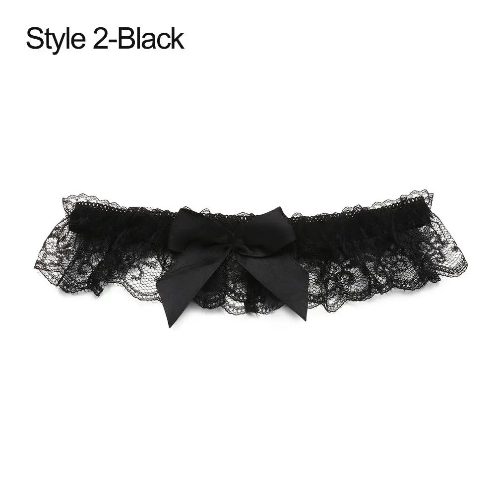 Sexy Fashion Lingerie Wedding Garter Belt Bride Cosplay Party Accessories Bowknot Lace Elastic Leg Ring