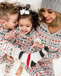 Christmas Family Matching Pajamas Set 2023 Mom Dad Kids Elk Print 2Pcs Clothes Baby Romper Family Look Soft Sleepwear Xmas Gift