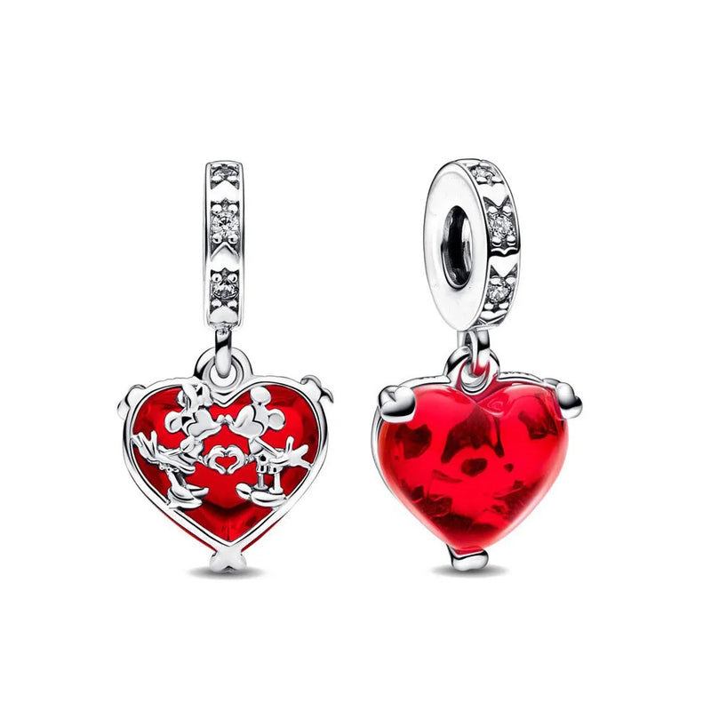 Red Series Christmas Apple Gift  Dangle Charms Beads 925 Sterling Silver Plated Fit Original Heart Bracelet Women Jewelry