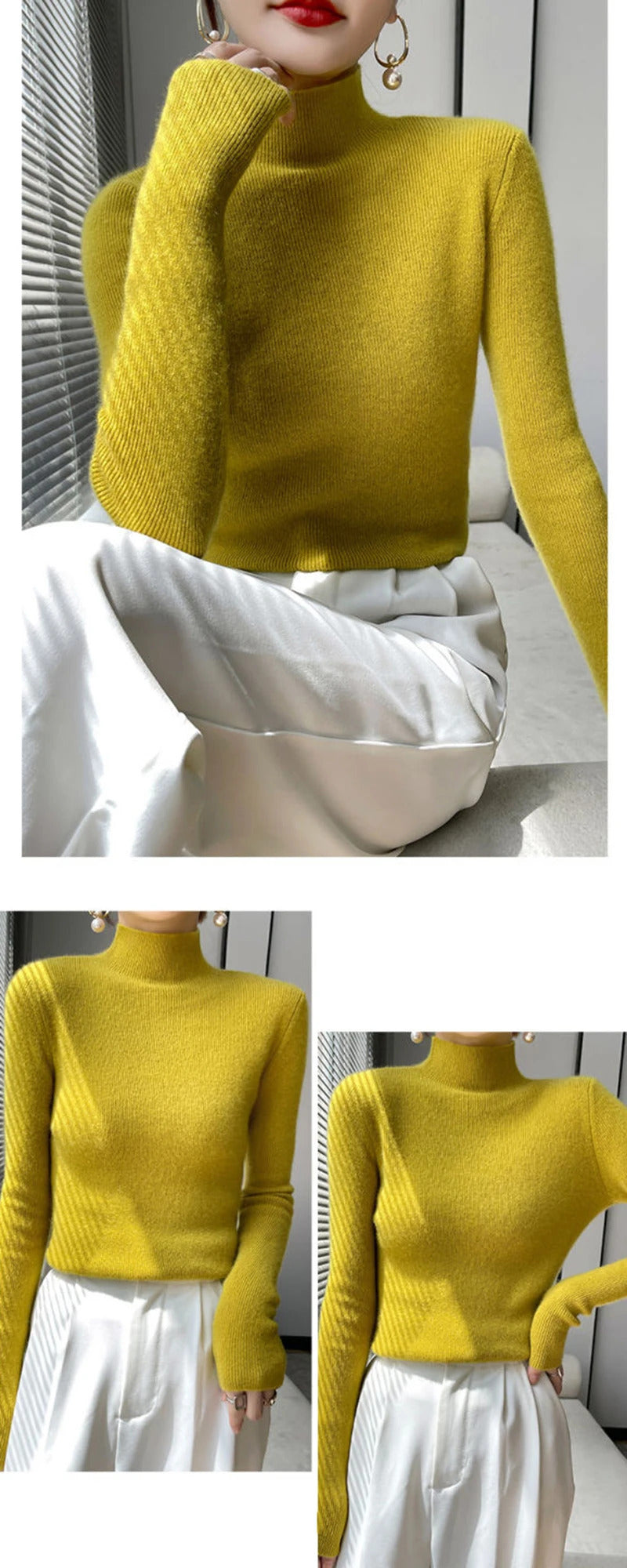 MEXZT Solid Sweater Women Half Turtleneck Knitted Pullovers Harajuku Korean Thick Knitwear Autumn Winter Fashion Slim Jumpers