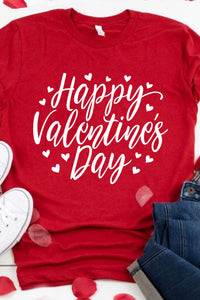 Red Happy Valentine's Day Heart Graphic Tee