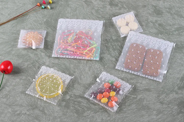 100Pcs/lot Transparent Dot Bags Small Ziplock Jewelry Packaging Bags Fresh-keeping Dustproof Reclosable Candy Cookie Storage DIY