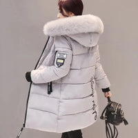 Women's Plus Size cotton jacket long hooded parka with fur collar warm thick jacket casual jacket cotton jacket women's par