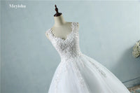 Customized ZJ9076 Ball Gown Spaghetti Straps White Ivory Tulle Pearls Bridal Dress For Wedding Dresses 2025 Marriage