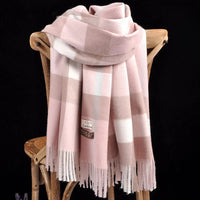 Checkered Scarf Classic British Cashmere for Autumn and Winter Thickened and Warm Versatile and Versatile Scarf Large Shawl