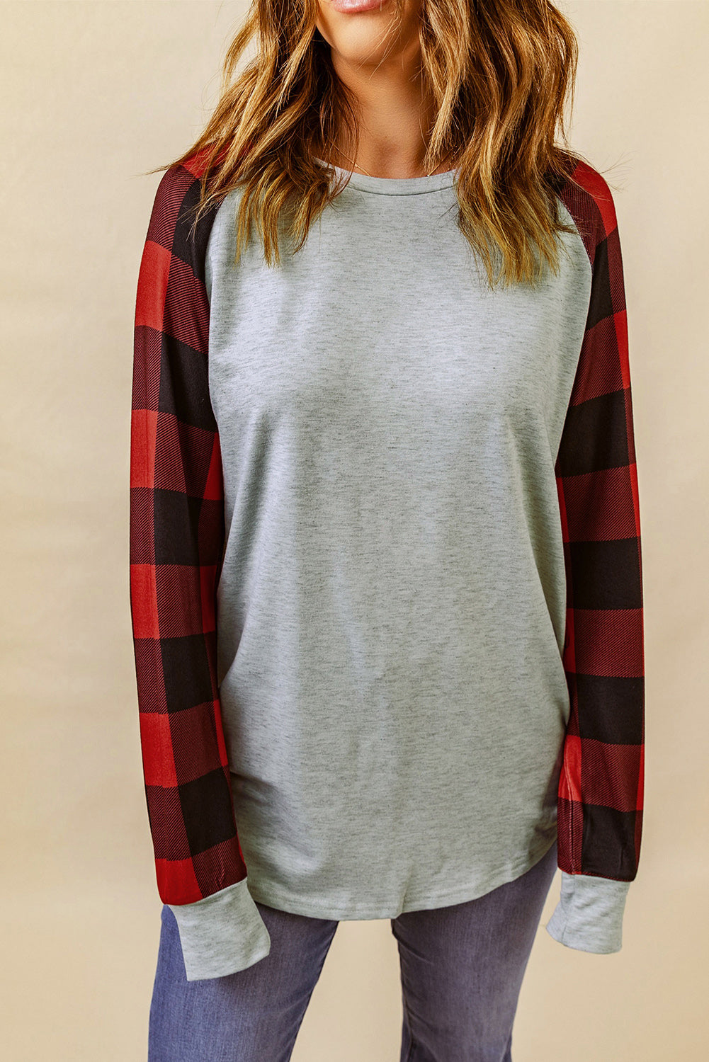 Blank Apparel - Green Buffalo Plaid Long Sleeve Sweatshirt