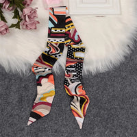 Horse Printing Bag Scarf 2024 New Small Skinny Silk Scarf Women Luxury Brand Foulard Women Tie Fashion Head Scarves For Ladies