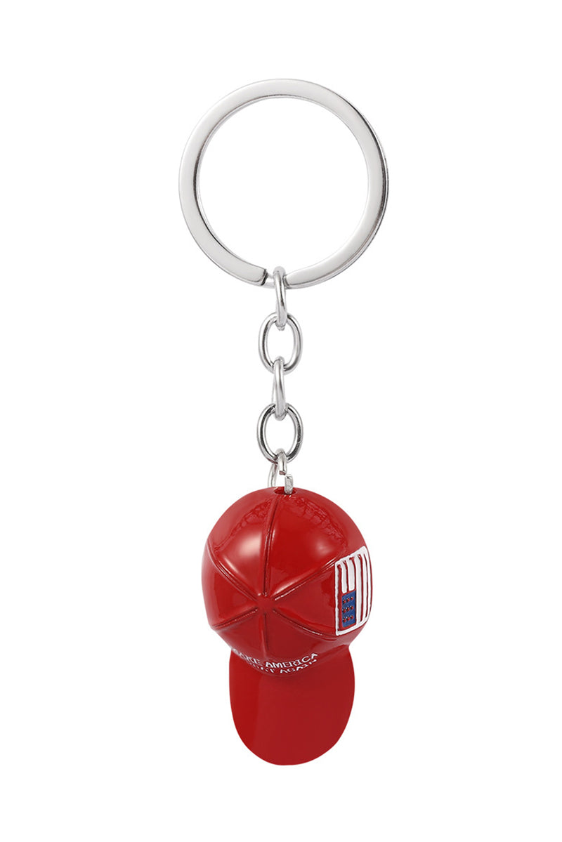 Fiery Red Make America Great Again Cap Pendant Keychain