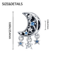 925 Sterling Silver Sun Moon And Stars Charm Beads Fits Pandach Original Bracelets Women Heart Pendants Bead DIY Luxury Jewelry