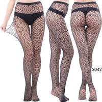 Women Sexy Fishnet Tights Jacquard Weave Seamless Pantyhose Yarns Garter Grid Fish Net Stockings Black Spider Gothic Lace Tights