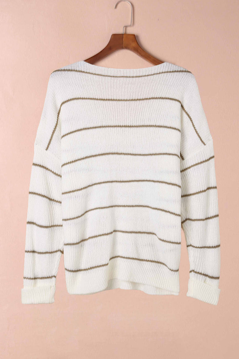 Stripe Chest Pocket Striped Sweater