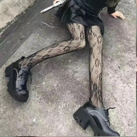 Women Rattan Sexy Stockings Club Party Anti-Snagging Flowers Tights Calcetines Fish Net Stocking Fishnet Mesh Lace Pantyhoses