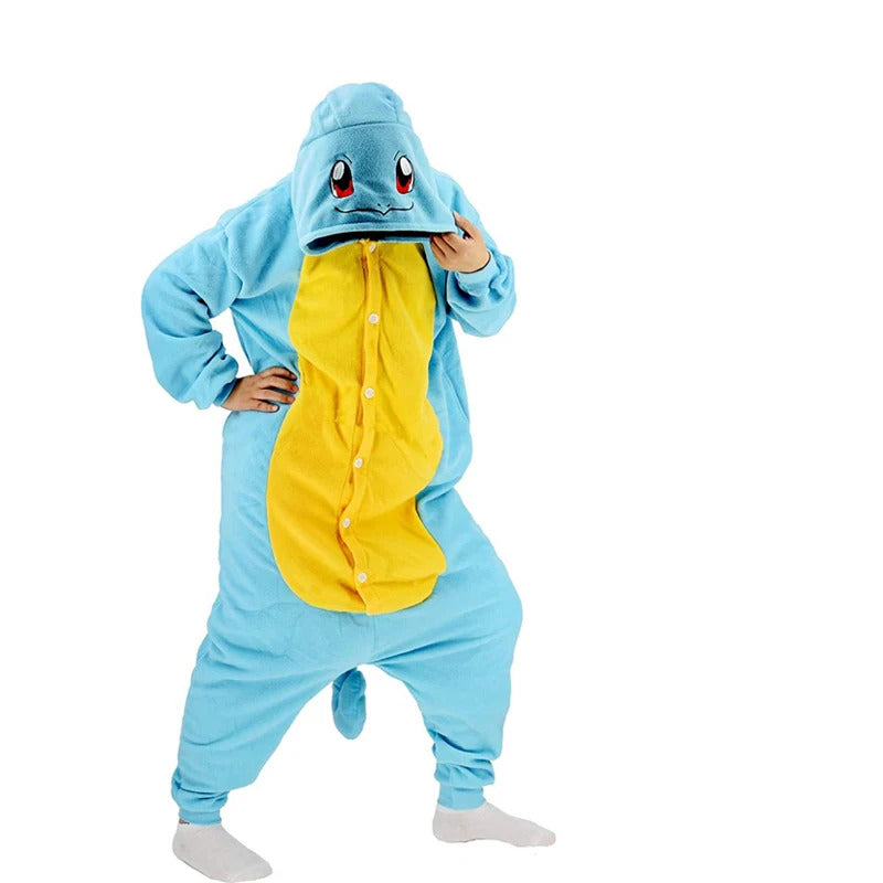 Snorlax Men One-Piece Pajama Anime Kigurumi Onesie For Adults Gengar Squirtle Women Full Body Pyjama Cartoon Cosplay Costume