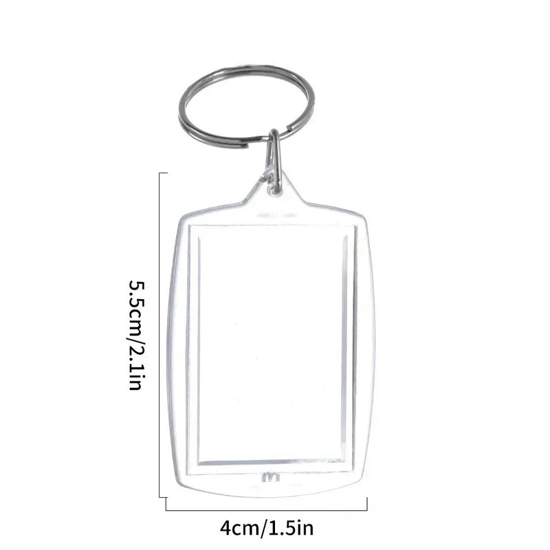 1/10pcs Transparent Photo Frame Keychain Tassels Snap-In Custom Insert Photo Acrylic Blank Keyring Clear Blank Picture Pendant