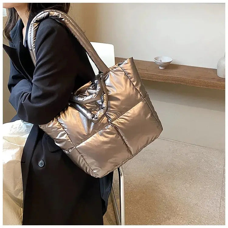 Handbag Female Large-capacity Bag Female New Tide Fashion Shoulder Bag Fall And Winter Cotton Bag Hundred Tote Bag