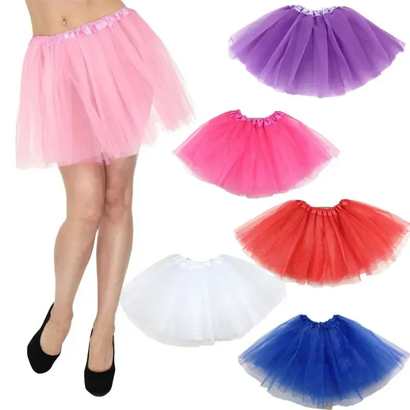 Women Summer Vintage Tulle Skirt Adult Fancy Ballet Dancewear Party Costume Ball Gown Mini Skirt