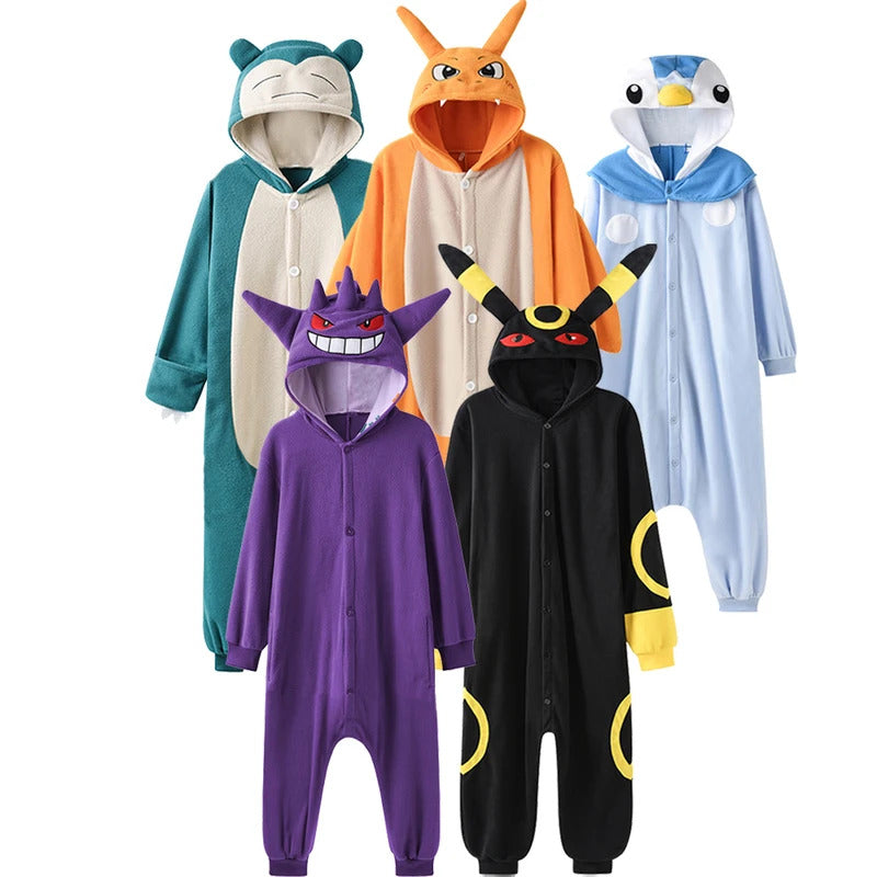 Women Onesies Charizard Pajama Gengar Kigurumi Umbreon Onesie For Adults Piplup Women Full Body Pyjama Halloween Cosplay Costume