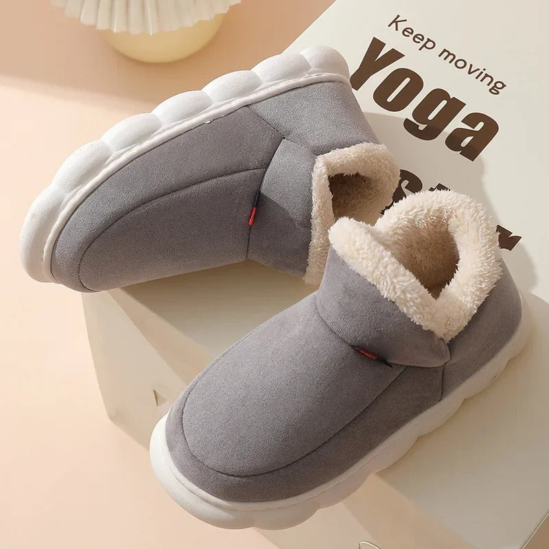 Kidmi Winter Women Shoes Casual House Shoes For Men 2024 Outdoor Warm Cotton Shoes For Women Indoor Plush Padded Slippers Female