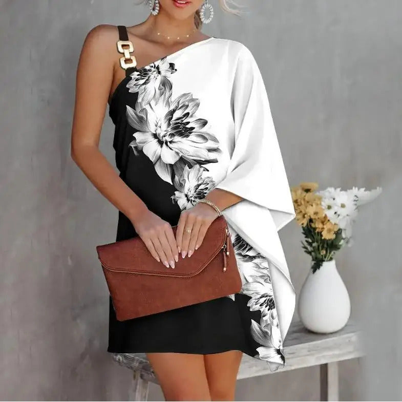 Summer Print Women Dress Fashion Sexy Loose Elegant Casual Dresses Female Office Clubwear Party Dress Robe Femme New 2024