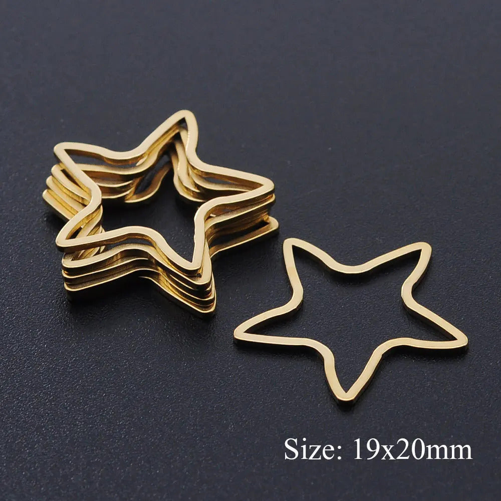 10pcs/lot 316 Stainless Steel   Hollow Geometric Square Circle Triangle Charms Wholesale Never Tarnish Jewelry Making Charms