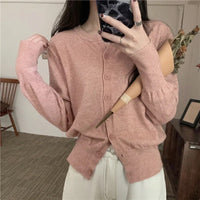 Fashion Women's Thin Fleece Knit Loose Short Cashmere Sweater Round Neck Warm Korean  Casual Female Sweater Top Cloting