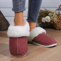 Fluffy Fur House Slippers Winter 2024 Fashion Warm Plush Couple Cotton Shoes Women Faux Suede Indoor Bedroom Couple Slippers