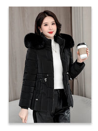 Winter 2024 New Down Jacket Women Parkas Fashion High-Quality Warm Cotton Padded Coat Ladies Short Overcoat Hooded Overwear Tops