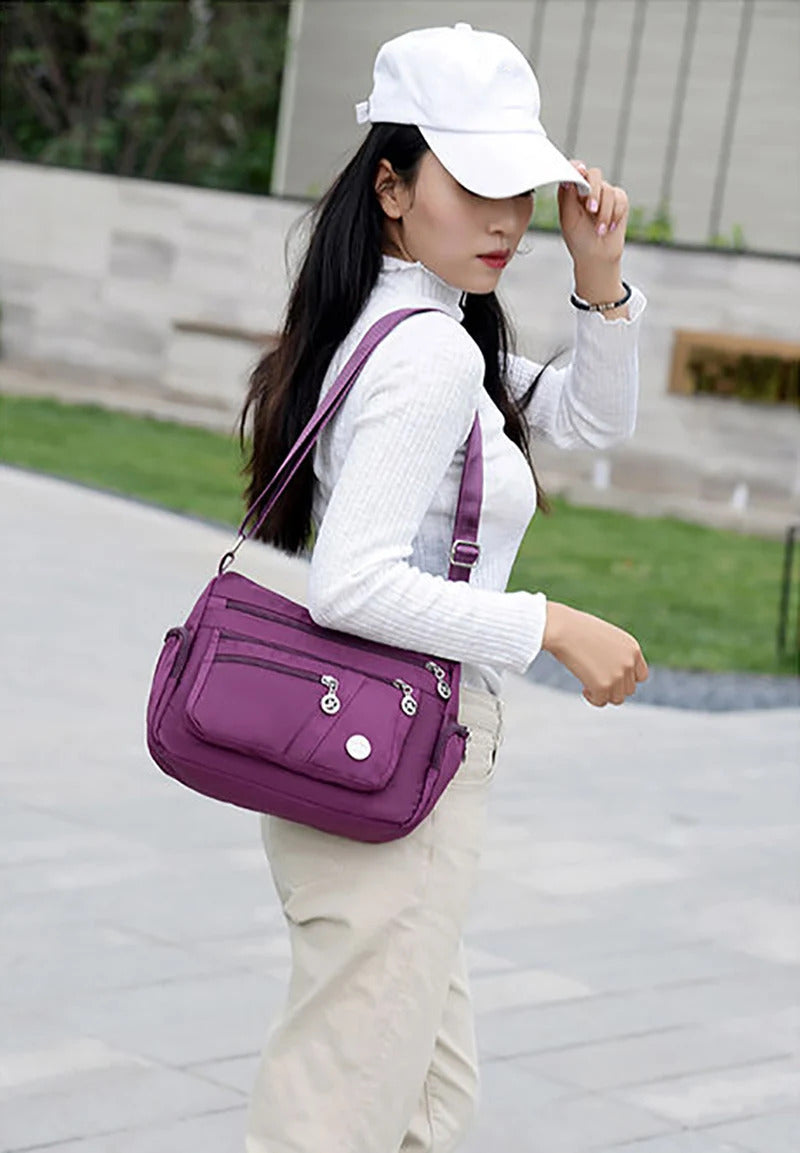 New Casual Large Capacity Shoulder Bags For Women Waterproof Oxford Multi-Zipper Crossbody Bag For Mother Shopping Handbag